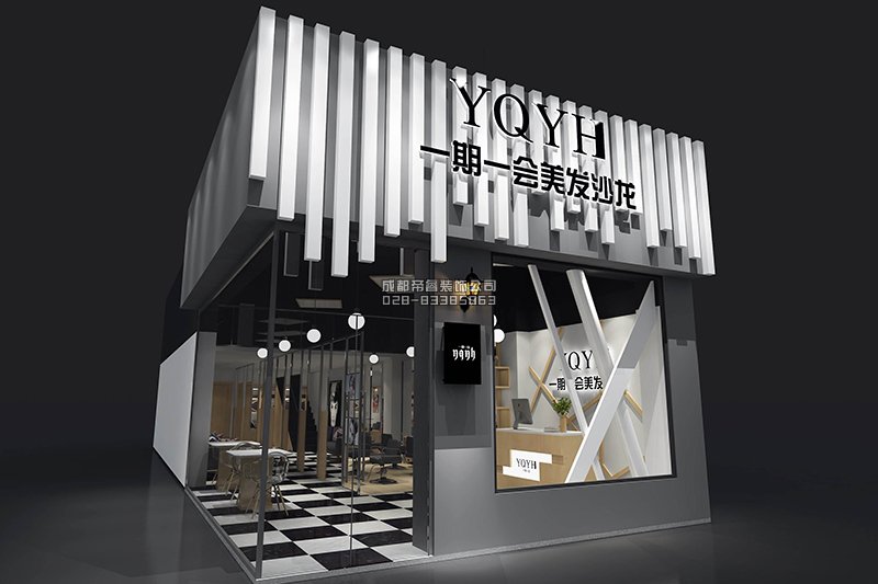 理發(fā)店店鋪門(mén)頭裝修效果